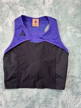 Nike Purple and Black ACG Crop Sports Bra